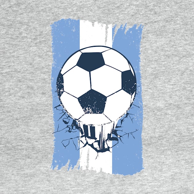 Vintage Argentinian Flag with Football // Retro Argentina Soccer by SLAG_Creative